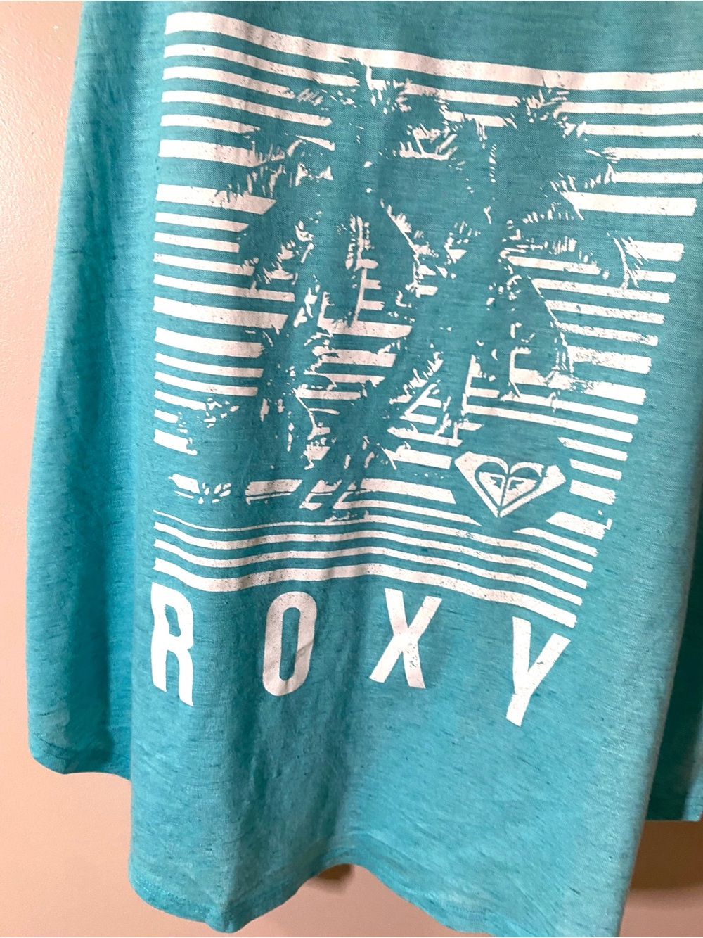 Roxy Turquoise Palm Tree Racerback Tank - Picture 3 of 4
